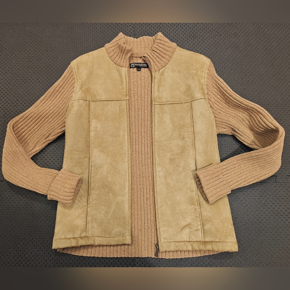 Tan Ribbed Women's Jacket by B.C. Clothing S